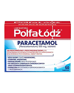 Paracetamol Polfa Łódź 500 mg, 50 Tabletek