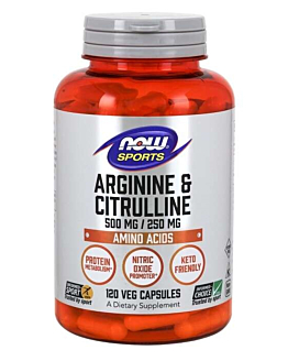 Now Foods Arginine & Citruline, 120 Kapsułek