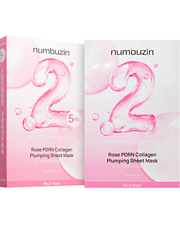 Numbuzin No.2 Rose PDRN Collagen Plumping Sheet Mask, Maska nawilżająca w płacie z efektem rozświetlającym, 5 szt
