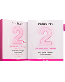Numbuzin No.2 Rose PDRN Overnight Collagen Mask, Głęboko odżywiająca maska na noc, 4 szt