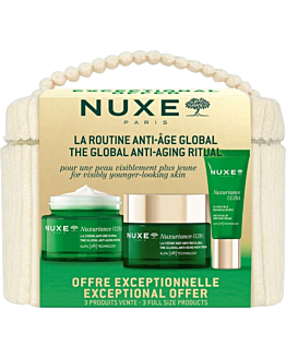 Nuxe Set Nuxuriance Ultra: Crema Giorno 50ml + Crema Notte 50ml + Crema Contorno Occhi 15ml + Pochette