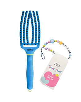 Olivia Garden Fingerbrush Care Iconic Boar&Nylon, Turbo Blue 