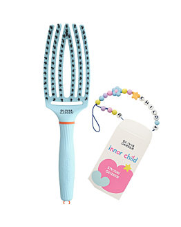 Olivia Garden Fingerbrush Care Iconic Boar&Nylon, Bubble Blue 