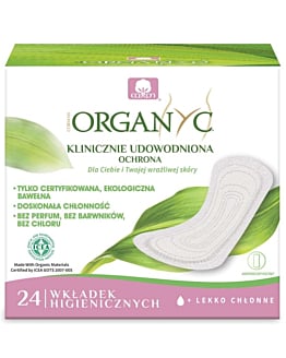 Organyc Wkładki higieniczne pakowane pojedynczo 24 szt.