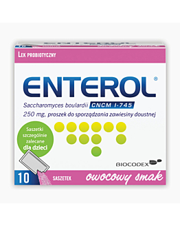 Enterol 250 mg Lek probiotyczny Proszek do sporządzania roztworu doustnego Saszetki, 10 szt.