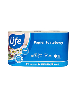 LIFE Papier toaletowy 6 szt. x 200 