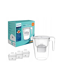 Philips Dzbanek filtrujący 2,6 L, biały + zestaw filtrów 3 szt