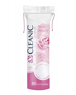 Cleanic Rose Płatki kosmetyczne okrągłe, 80 szt.