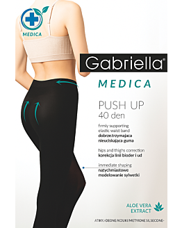 Gabriella Collant Push Up 40 den, Nero, Taglia 2