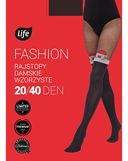 Life Collant Donna con Motivo Babbo Natale, Taglia 3