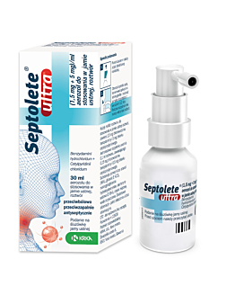 Septolete Ultra (1,5 mg + 5 mg)/ml Aerozol do stosowania w jamie ustnej, 30 ml