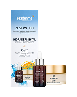 Sesderma zestaw: Hidraderm Hyal Serum 30ml + C-Vit Krem nawilżający 50ml