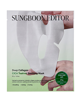 Sungboon Editor Deep Collagen Cica Teatree Soothing Mask, Maschera idrogel rigenerante per il viso, 37 g