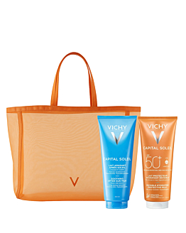 Vichy Zestaw: Capital Soleil Mleczko SPF50+ + Mleczko po opalaniu 300ml + Torba