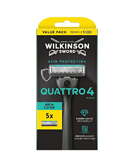 Wilkinson Sword Quattro 4 maszynka do golenia dla mężczyzn, uchwyt + 5 wkładów