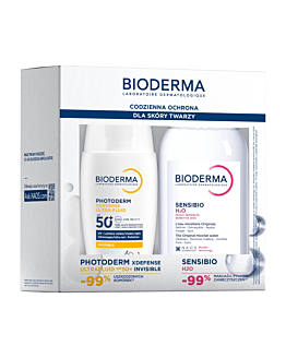 Bioderma Zestaw: fluid ochronny Photoderm XDefense SPF 50+ + woda micelarna Sensibio H2O 