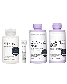 Olaplex Zestaw kosmetyków do pielęgnacji włosów blond (Szampon No. 4P + Odżywka No. 5P + Kuracja No. 3 + Serum No. 9)