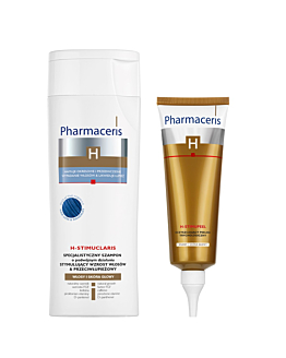 Pharmaceris Zestaw h-stimuclaris, szampon + peeling trychologiczny 