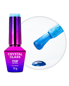 MollyNails Crystal Glass Kolorowy Top Do Lakierów Hybrydowych Baby Blue