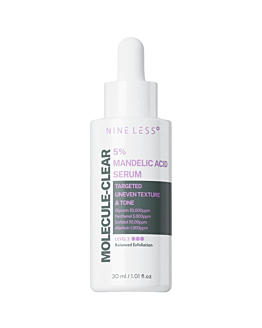 NINE LESS - Molecule-Clear 5% Mandelic Acid Serum, Złuszczająco - rozświetlające serum z 5% kwasem migdałowym, 30 ml