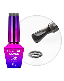 MollyNails Crystal Glass Top Hybrydowy No Wipe Black 10 g
