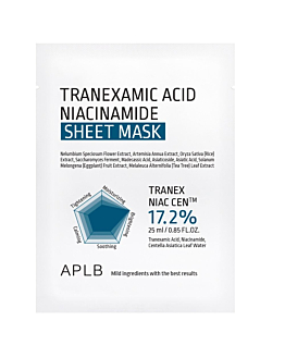 APLB Tranexamic Acid Niacinamide Sheet Mask rozjaśniająca maska w płachcie, 25ml