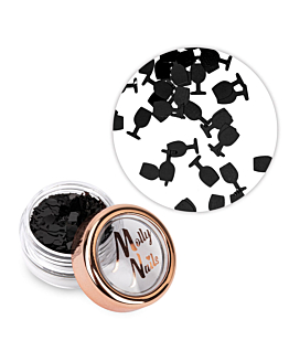MollyNails Ozdoba Do Paznokci Kieliszki Czarne 2 g