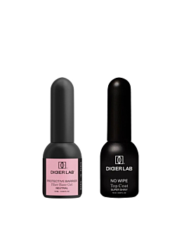 Didier Lab Zestaw: Regenerująca baza Smart Fiber Base Neutral + Top Coat No Wipe Super Shiny