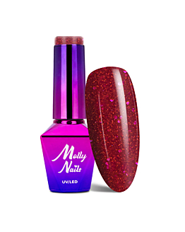 MollyNails Bling It On! Red Me Now Lakier Hybrydowy UV LED Nr 506 8 g
