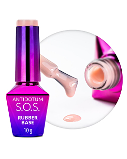 MollyNails S.O.S Antidotum Baza Kauczukowa Elastyczna Rosy Mist 10 g