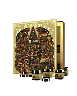 HiSkin Baśniowa Księga Kalendarz Adwentowy świeczki tealight 12x15ml + świeczki sojowe w słoiczkach 12x30ml