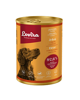 Lovira Karma mokra dla psa jeleń z dynią i ziołami 92,6% mięsa 400 g