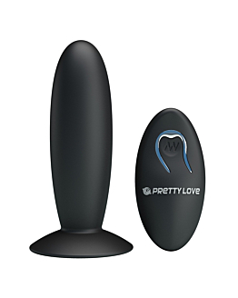 PRETTY LOVE Remote Control Vibrating Plug wibrujący korek analny z przyssawką i pilotem Black