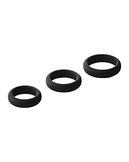 Dream Toys Ramrod Smooth Silicone Cockring Pack pierścienie na penisa Black 3szt
