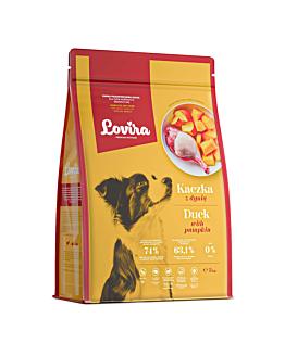 Lovira Sucha karma dla psa premium kaczka z dynią  bezzbożowa bez kurczaka 3 kg