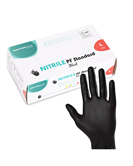 Master Glove PF Standard Rękawiczki Nitrylowe Bezpudrowe Czarne Rozmiar L 100 szt.