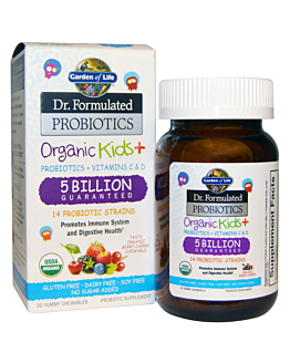 Garden of Life Dr. Formulated Probiotics Organic Kids+ 30 tabletek o smaku jagodowo-wiśniowym