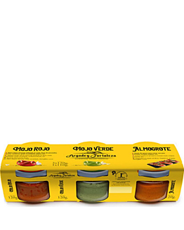Argodey Fortaleza Mojo Rojo Mojo Verde & Almogrote Zestaw 3w1 Sosy z Wysp Kanaryjskich