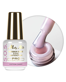 MollyNails S.O.S Antidotum Pro Salon Baza Kauczukowa Elastyczna Cotton Candy 15 g