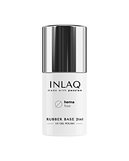 INLAQ Baza Kauczukowa Hybrydowa Rubber Base, Przezroczysta z drobinkami, 6 ml