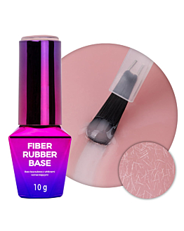 MollyNails Rubber Fiber Base Baza Kauczukowa UV LED Z Włóknami Nutty Nut 10 g