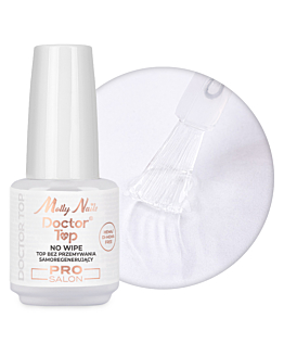 MollyNails Doctor Top Pro Salon Top Nabłyszczający Samoregenerujący No Wipe Clear 15 g