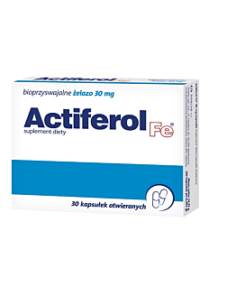 Actiferol Fe, Bioprzyswajalne żelazo 30 mg, Kapsułki otwierane