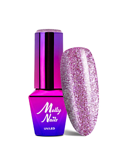 MollyNails Luxury Glam Shimmy Violet Lakier Hybrydowy UV LED Nr 543 8 g