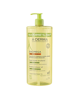 A-Derma Exomega Control Olio-emolliente da doccia, 1000 ml