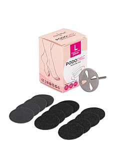 AlleMed Pododisk L Dysk Do Pedicure Zestaw Trzpień Dysk + Wymienne Nakładki 25 mm 50 szt.