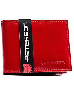 PETERSON mały portfel skórzany damski poziomy klasyczny RFID STOP