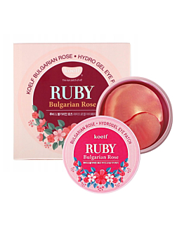 Petitfee, Koelf Ruby & Bulgarian Rose Hydrogel Eye Patch, Hydrożelowe płatki pod oczy o działaniu nawilżająco-ujędrniające, 60szt.