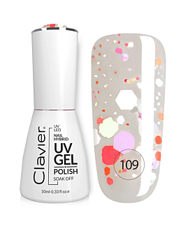 Clavier Luxury lakier hybrydowy z drobinkami holograficznymi 109 Lemon Shot, 10ml