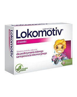 Lokomotiv, Suplement diety na objawy choroby lokomocyjnej, Drażetki, 15 szt.